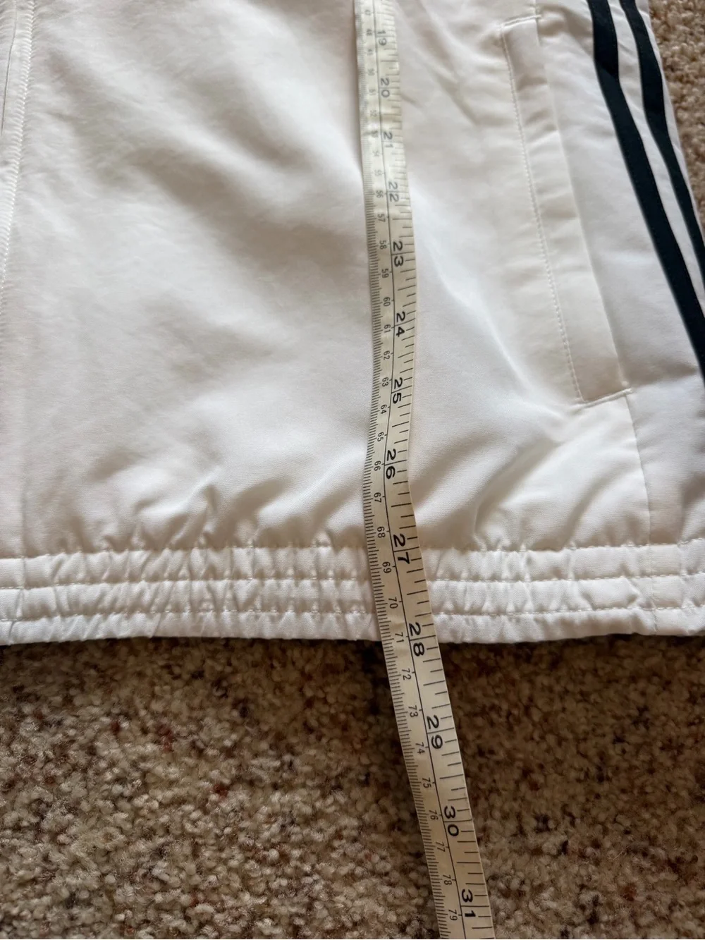 adidas White Team Sports Track Jacket with Black Accents